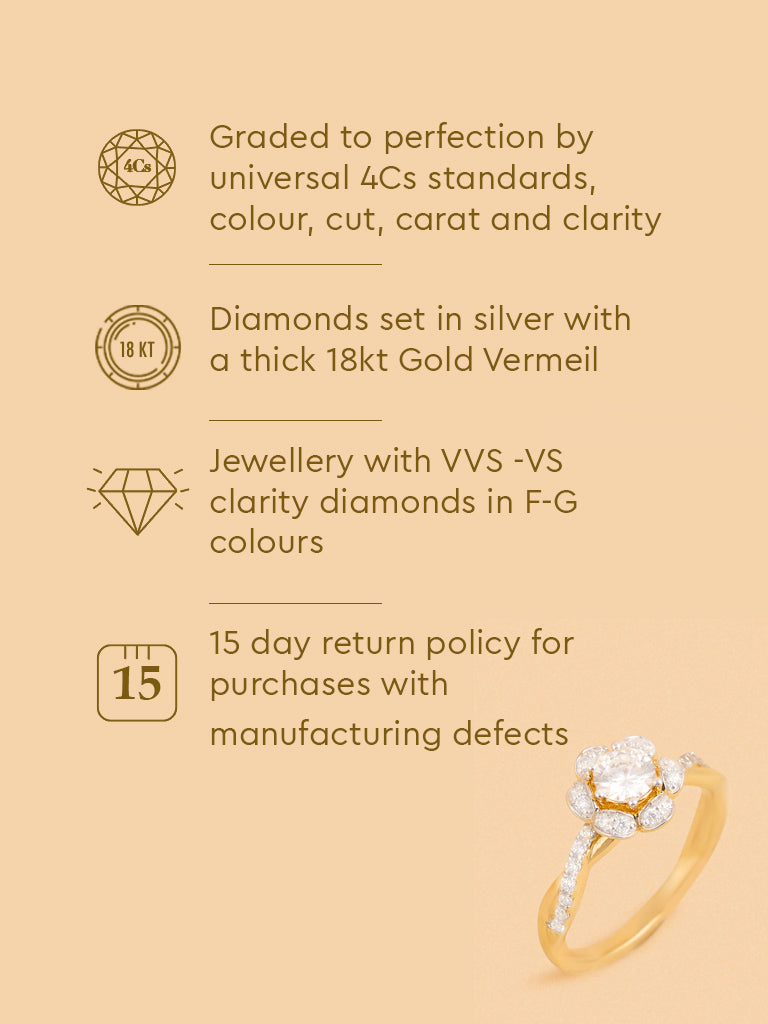 Gold Classic Floral Ring