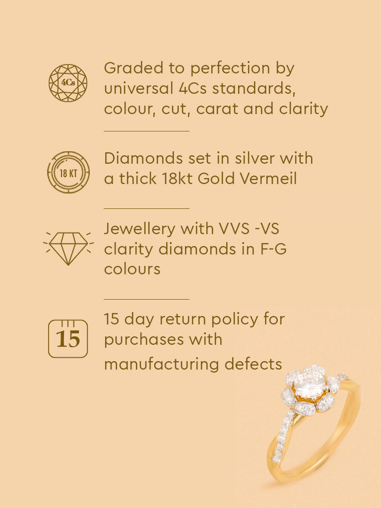 Gold Classic Floral Ring