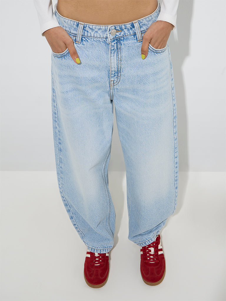 Zalando Loose Fit Baggy Jeans Light Blue Jean Couleurs Bershka