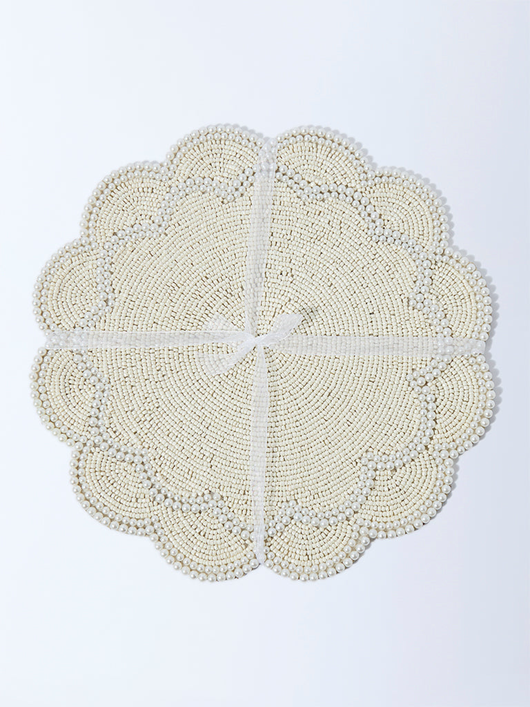 Westside Home White Pearlescent Single Placemat
