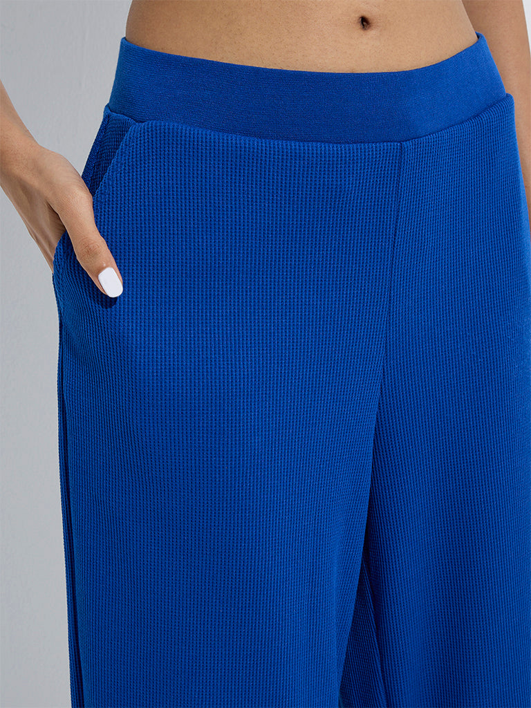 Superstar Blue Waffle-Textured Lounge Pants