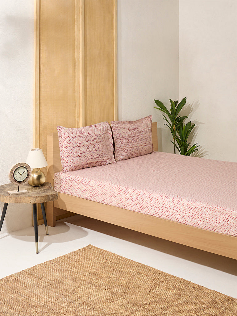 Westside Home Dark Rust Printed Queen Bed Sheet Set