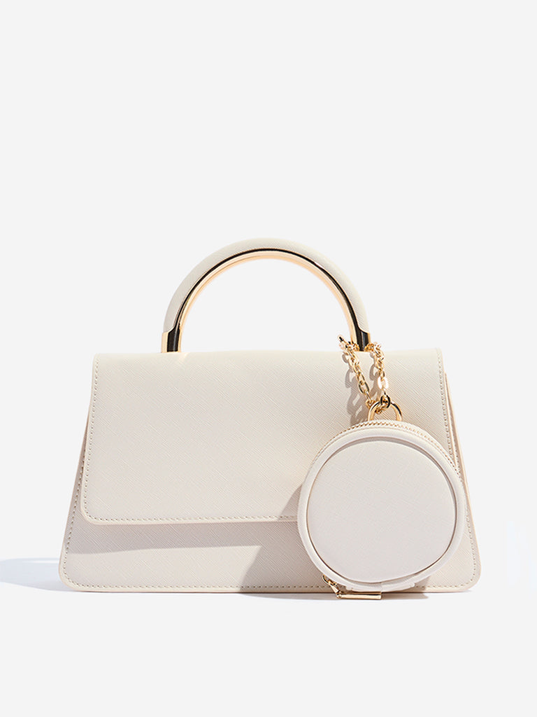 Westside Off-White Sling Bag with Coin Pouch