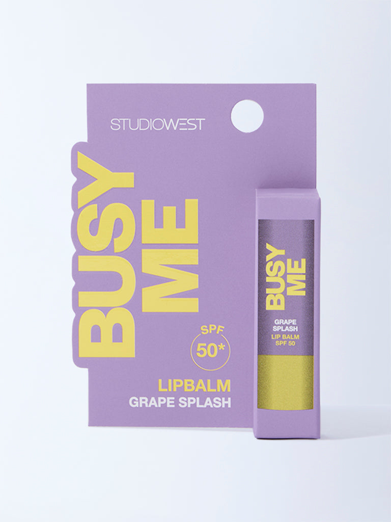 Studiowest Busy Me Grape Splash Lip Balm with SPF 50 - 4.5 gm