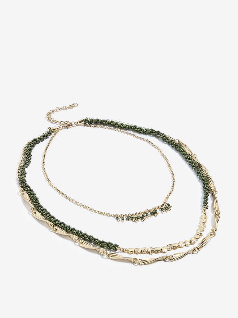 Westside Accessories Green Beaded Necklace