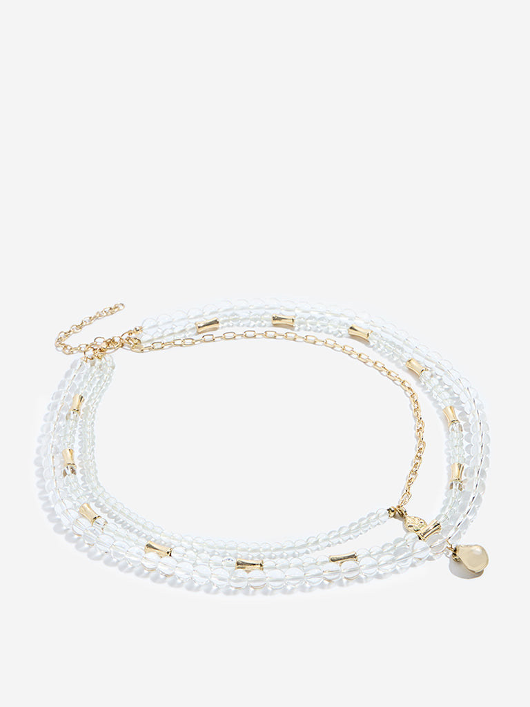 Westside Accessories Clear Beaded Statement Necklace
