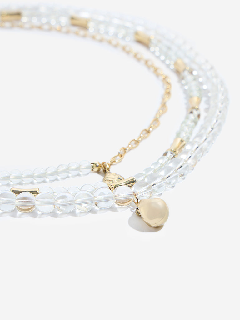 Westside Accessories Clear Beaded Statement Necklace