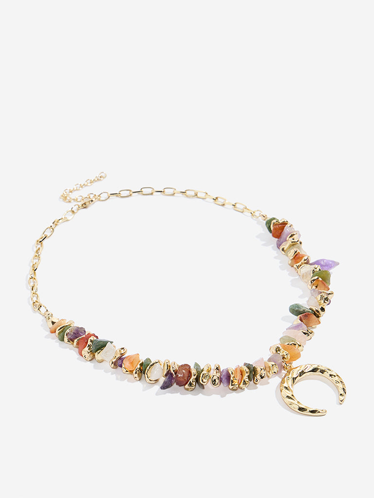 Westside Accessories Multicolour Multi Stones Pendant Necklace