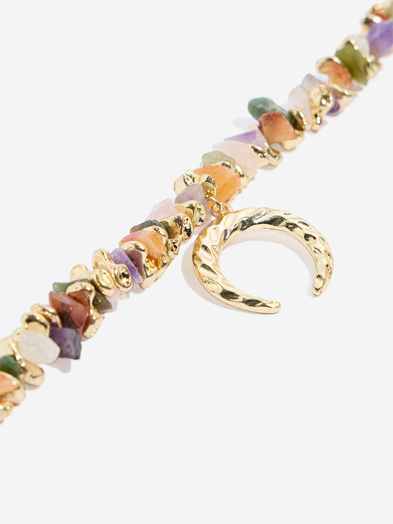 Westside Accessories Multicolour Multi Stones Pendant Necklace