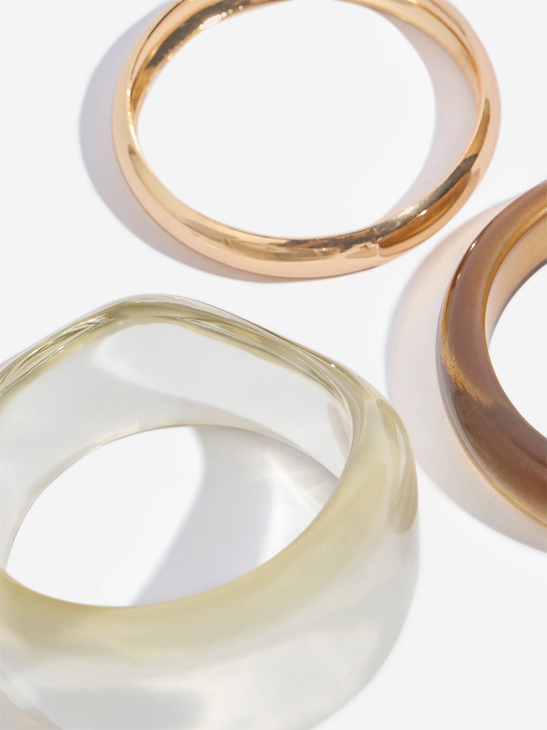 Buy Westside Accessories Amber Gold Bangles Set Pack of from
