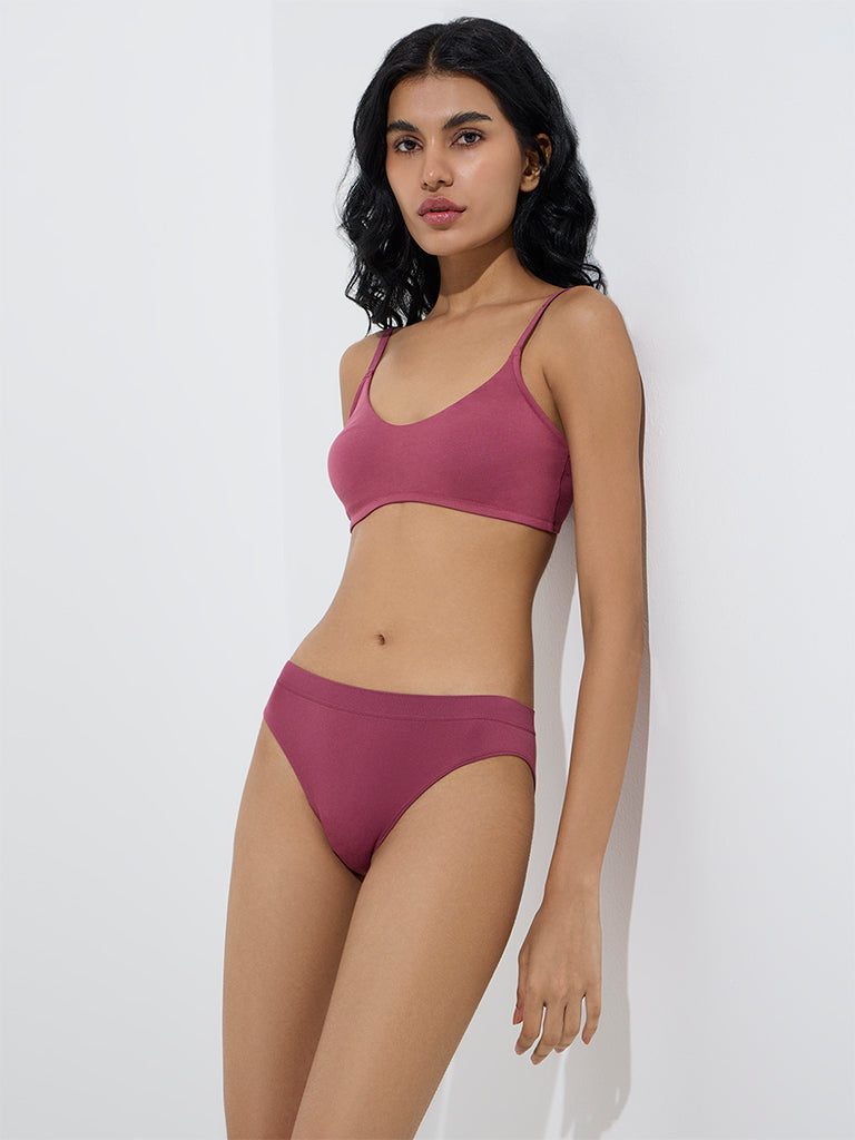 Westside Superstar Women's Dusty Rose Bikini Briefs - Pack of 2 for Casual Wear Full View