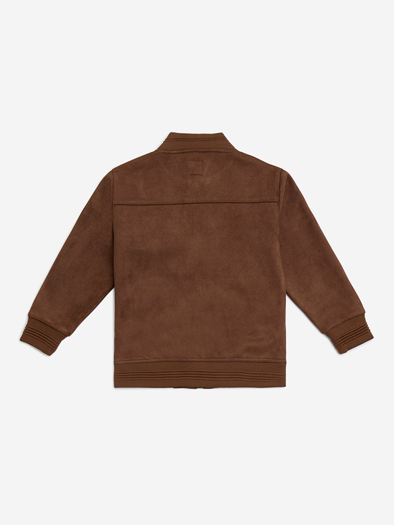 HOP Kids Boys Brown Suede Jacket