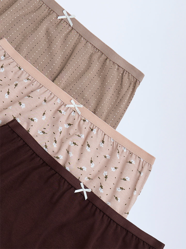 Wunderlove 3-Pack Cotton-Blend Full Briefs