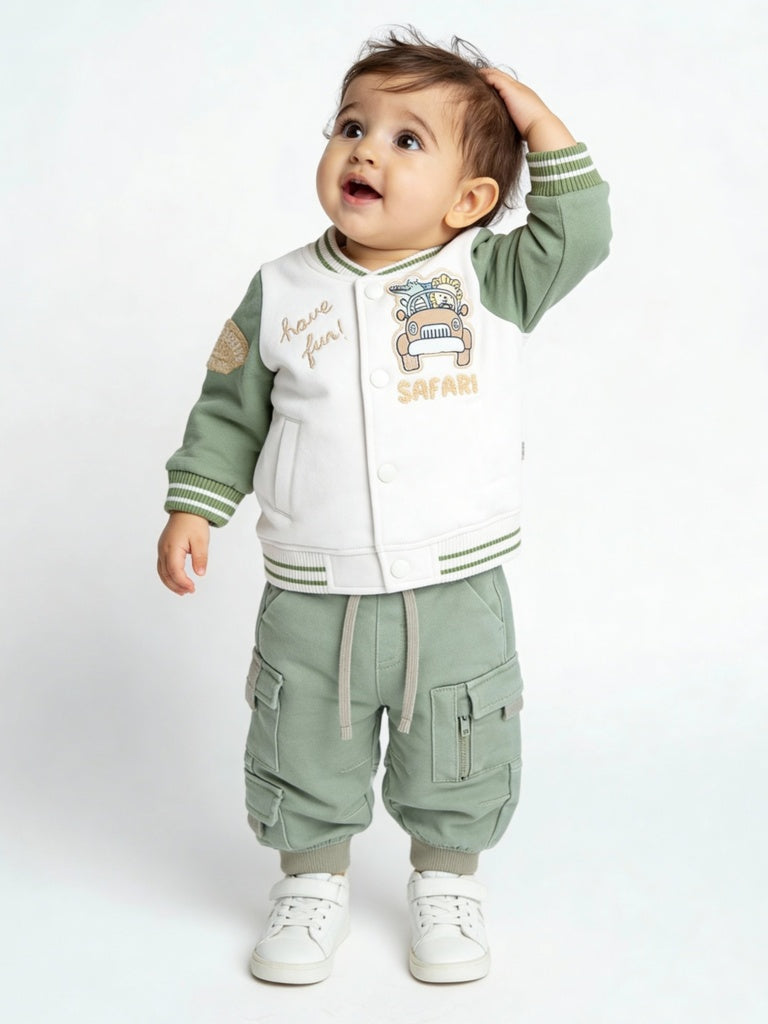 HOP Baby Boys Sage Mid-Rise Cotton-Blend Joggers