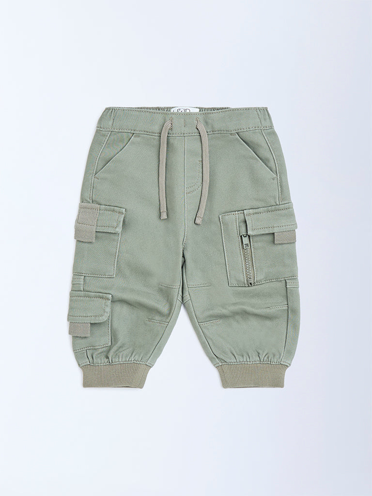 HOP Baby Boys Sage Mid-Rise Cotton-Blend Joggers