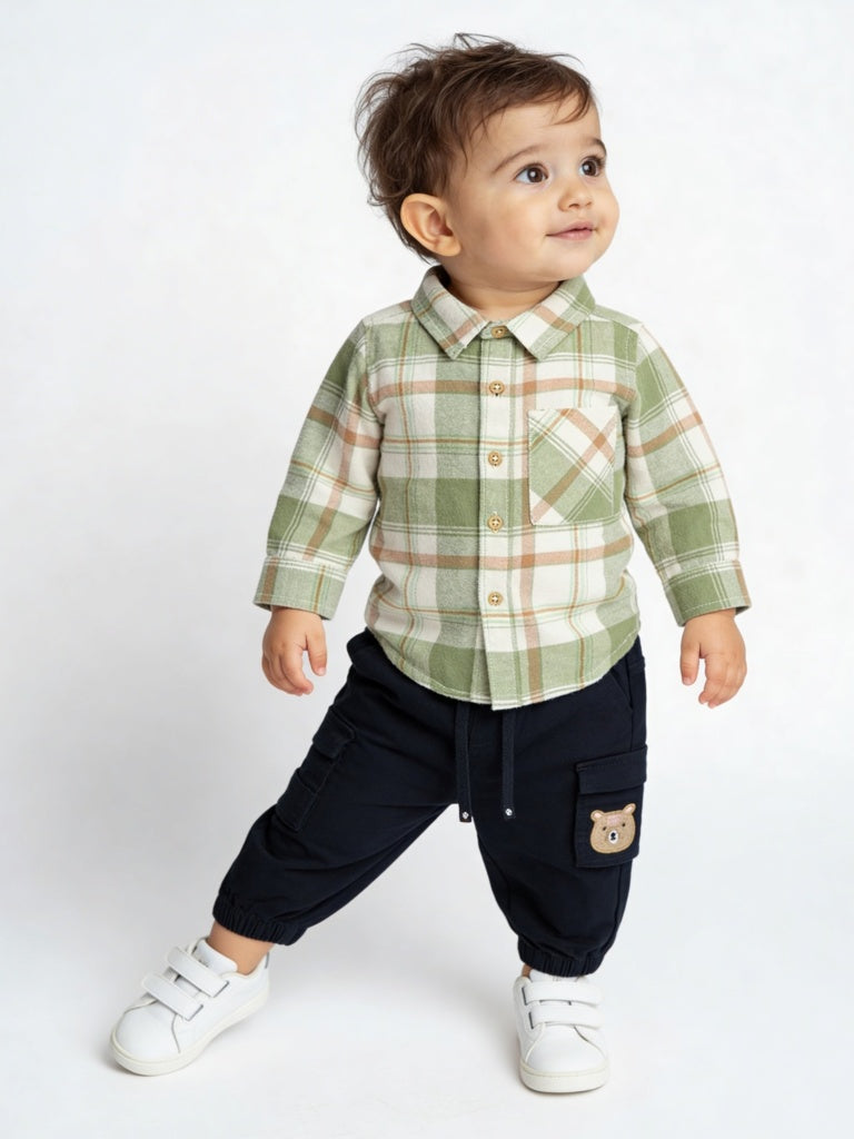 HOP Baby Boys Black Mid-Rise Cotton-Blend Joggers