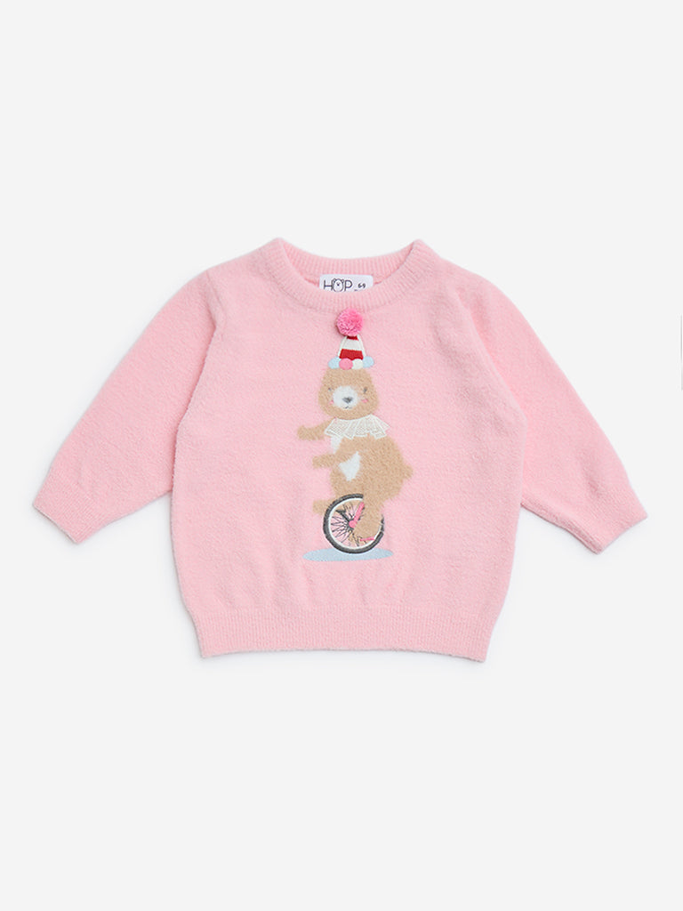 Buy HOP Baby Pink Teddy Bear Printed Sweater from Westside