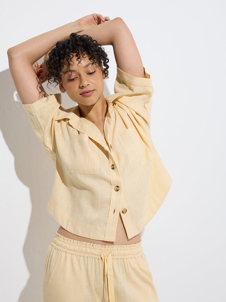 Westside Wunderlove Women's Yellow Shirt and Pyjamas Set for Casual Wear Zoom View