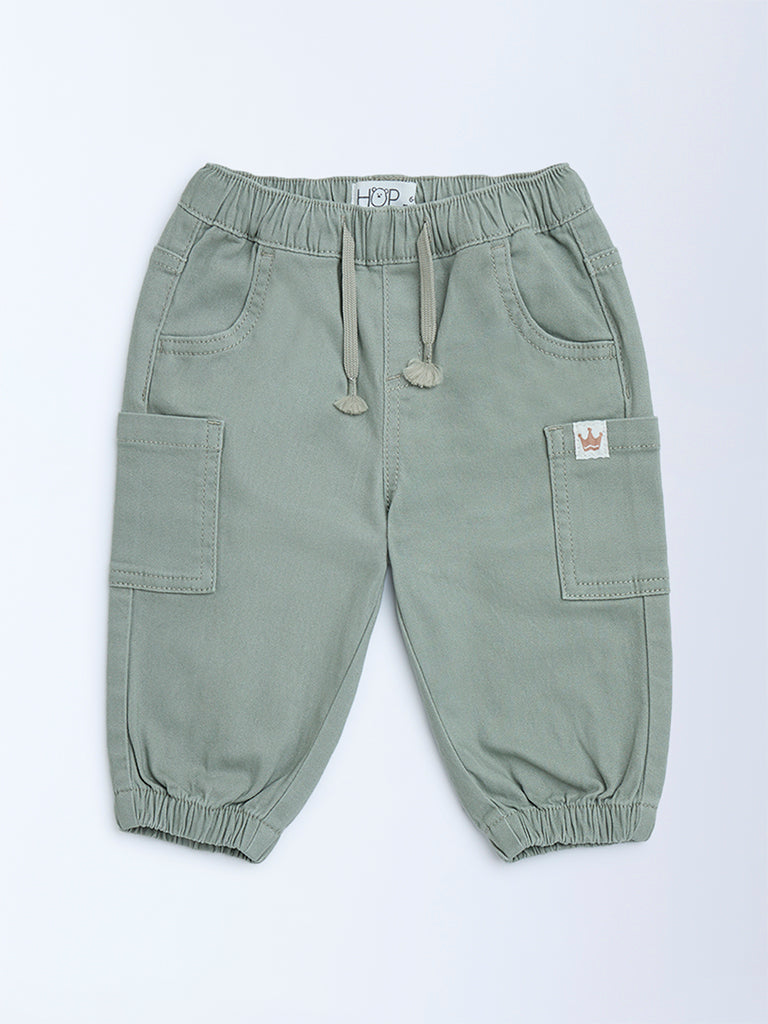 HOP Baby Sage Mid-Rise Cotton-Blend Joggers