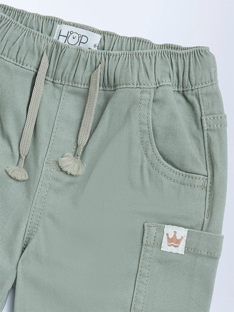 HOP Baby Sage Mid-Rise Cotton-Blend Joggers