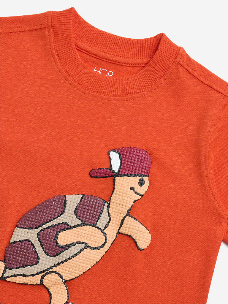 Écru GARÇONS T-shirt à manches courtes en coton peigné à manches Écru GARÇONS T-shirt à manches courtes en coton peigné à manches