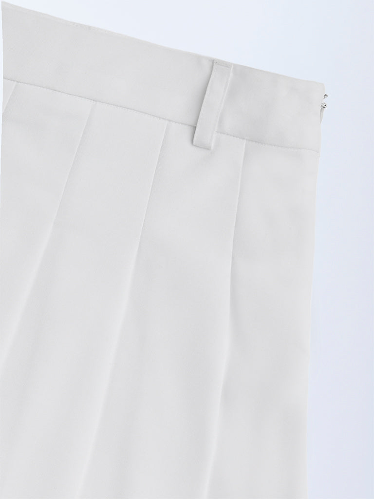 完売品　8yards Box Pleated Stacy Box Pleated Skirt, Grey - Maison Me Exclusives