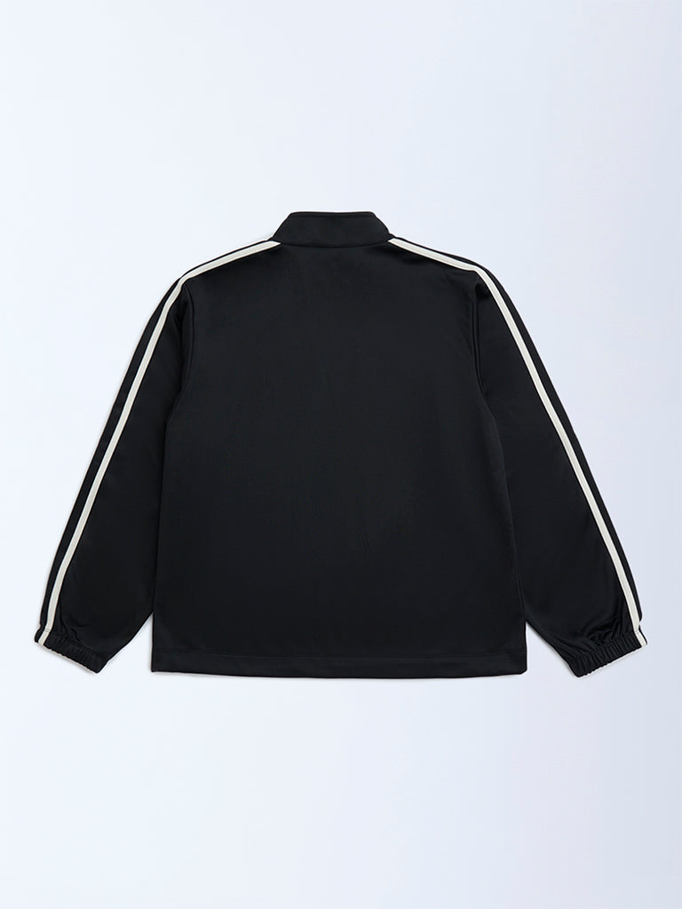 Y&F Kids Boys Black Striped Jacket