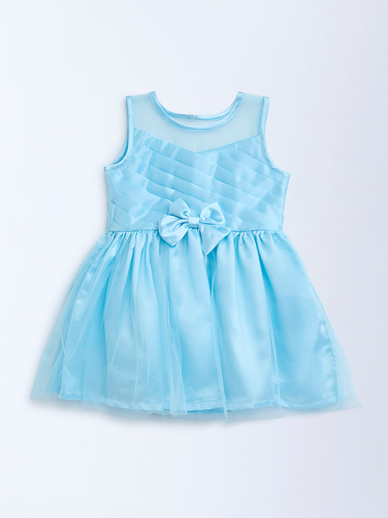 HOP Kids Blue Bow Design Party Dress
