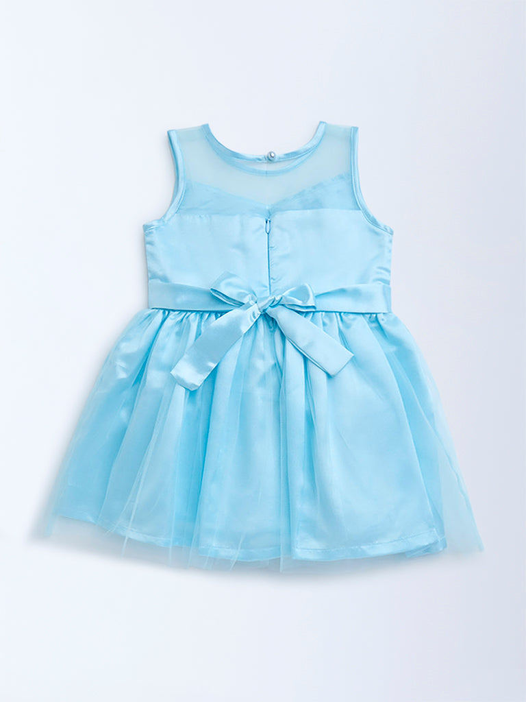 HOP Kids Blue Bow Design Party Dress