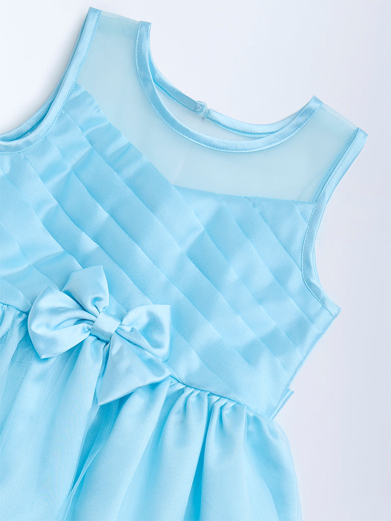 HOP Kids Blue Bow Design Party Dress