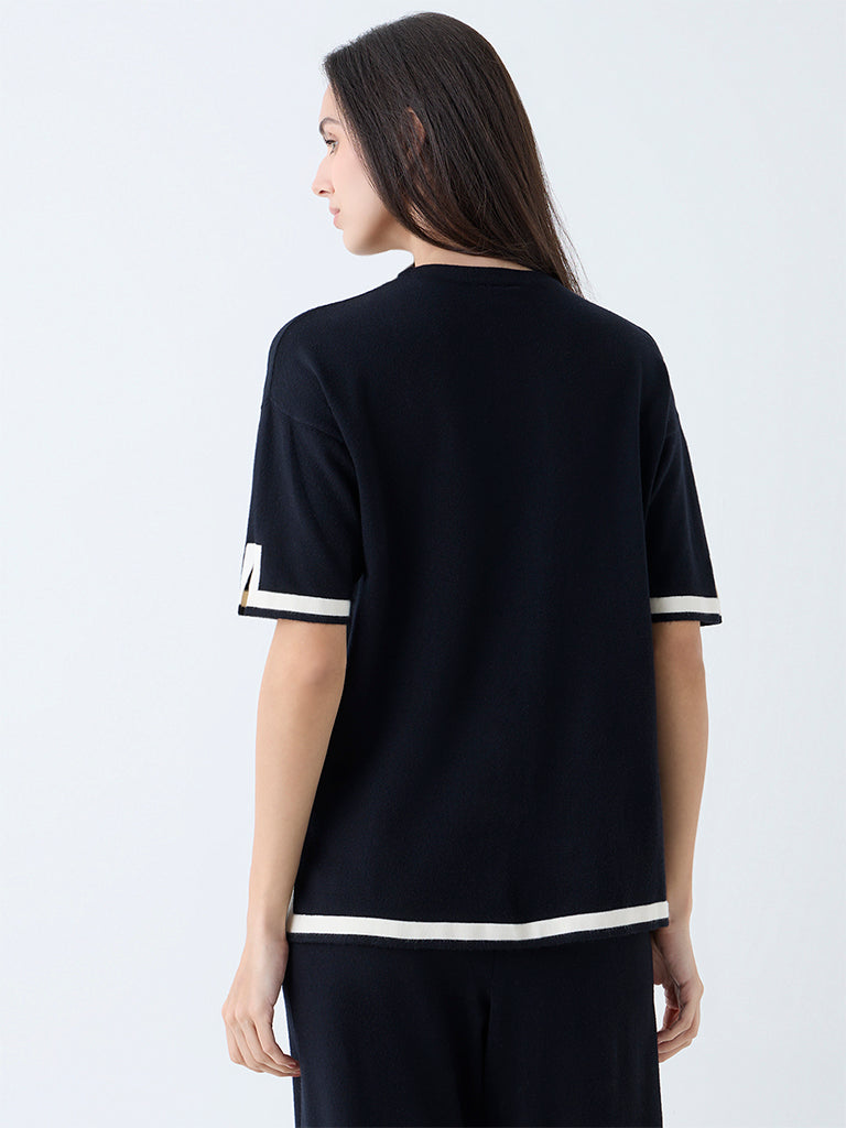Wunderlove Black Solid T-Shirt