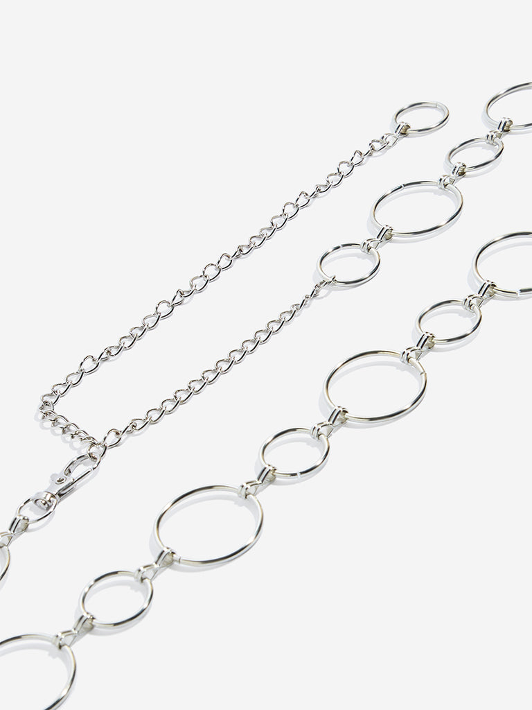 Buy Westside Accessories Silver Linked Belt from Westside