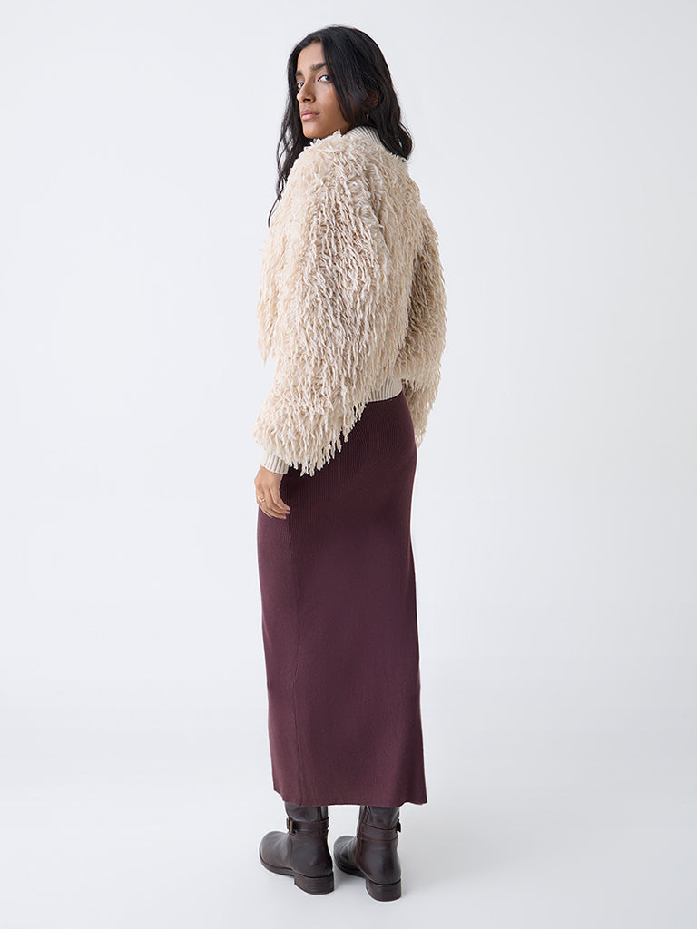 Nuon Beige Faux-Fur Jacket