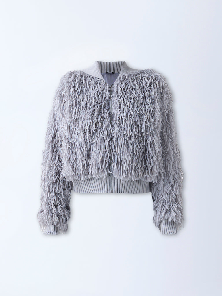 Nuon Grey Faux-Fur Jacket