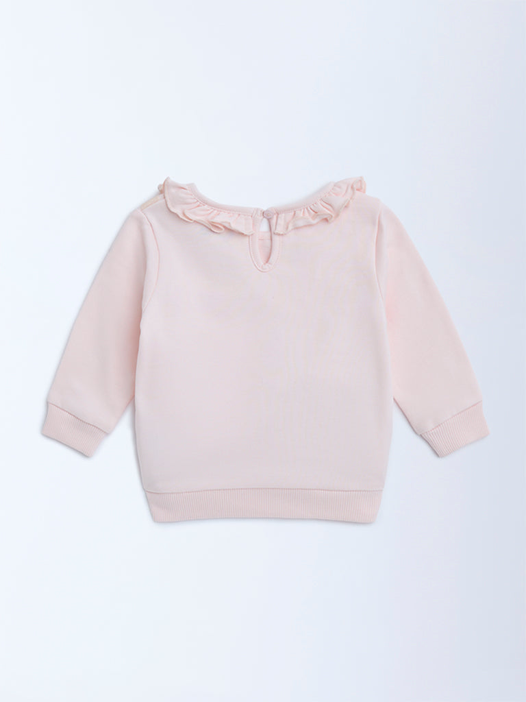 Buy HOP Baby Light Pink Pouch-Detailed Cotton Sweatshirt from Westside