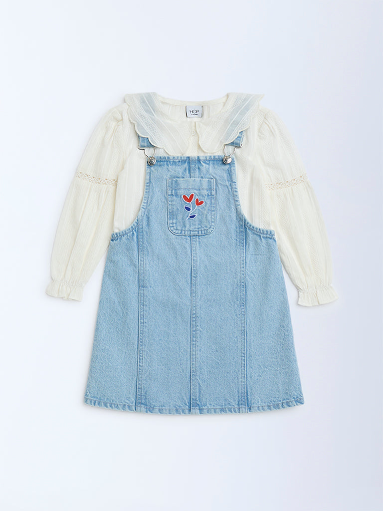 h*)様 URSINA EMBROIDERED PINAFORE 7-9y Embroidered Pinafore Dress