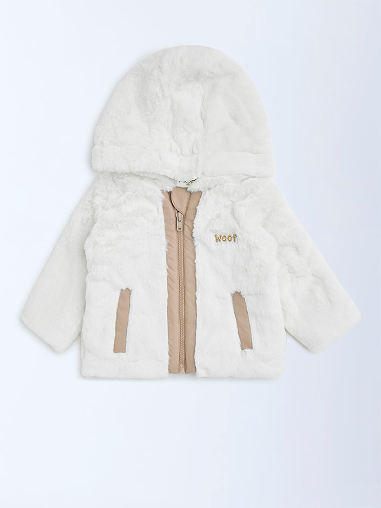 HOP Baby Off-White Faux-Fur Jacket