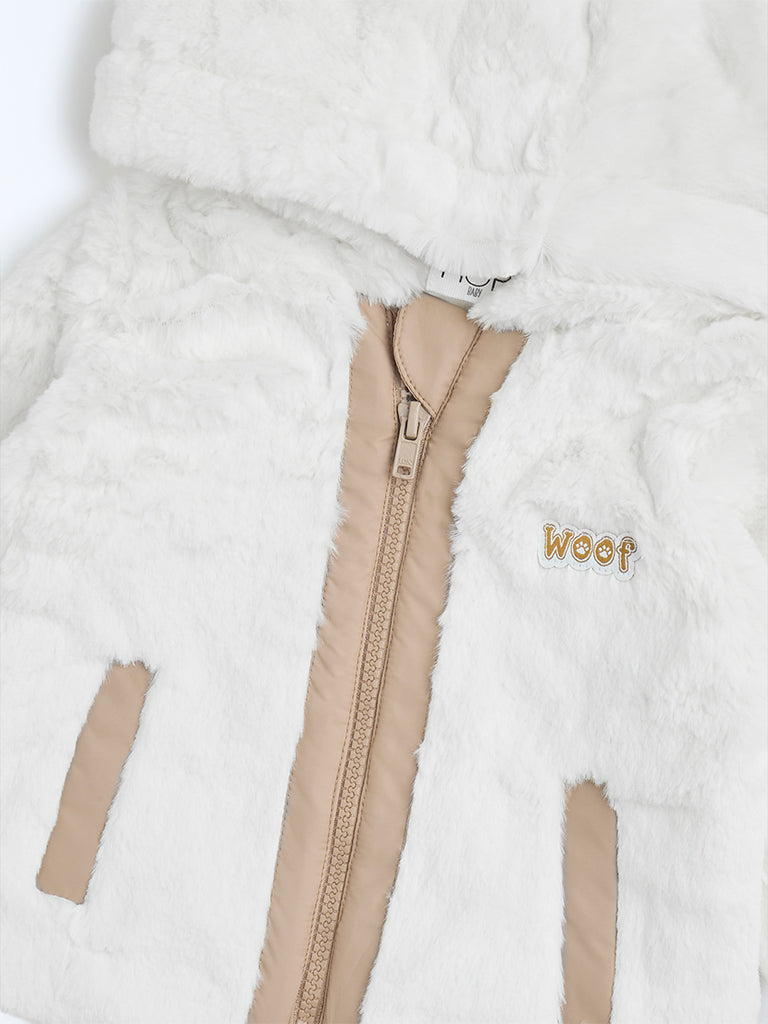 HOP Baby Off-White Faux-Fur Jacket