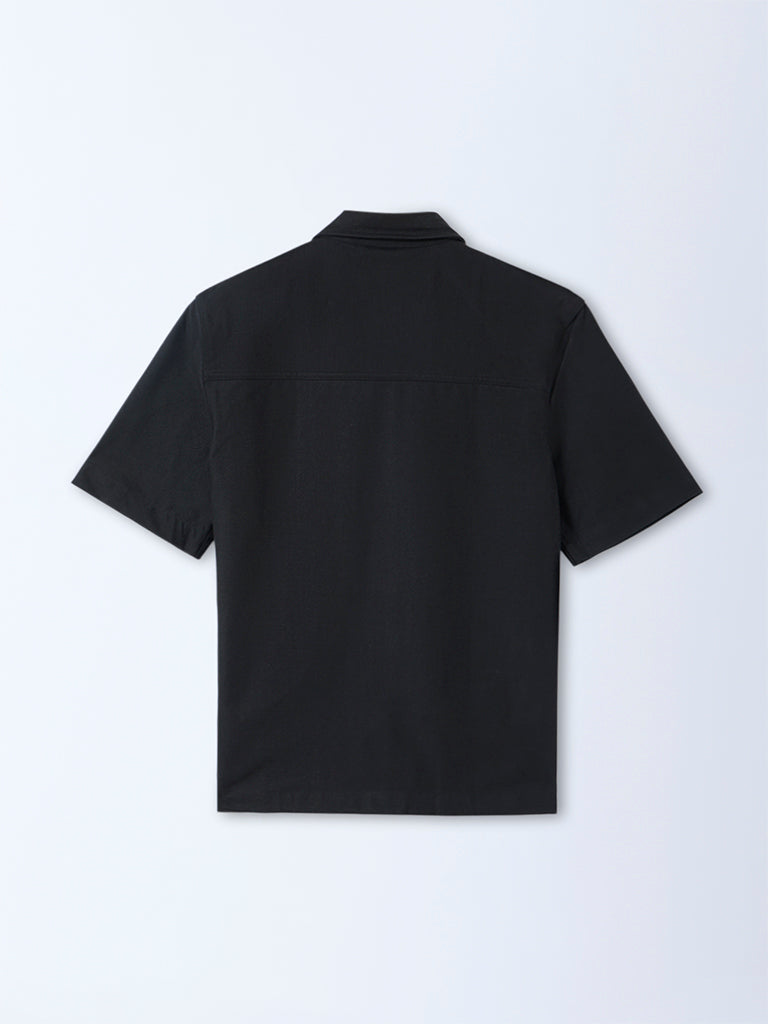 WES Casuals Black Relaxed-Fit Shirt