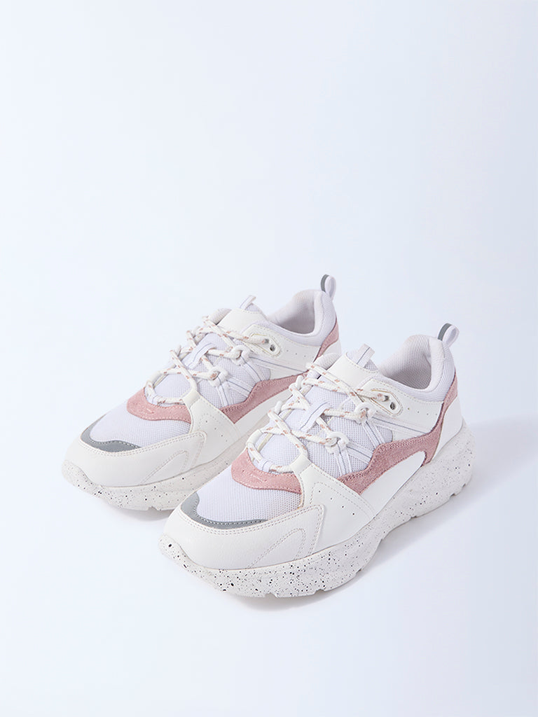 Lunaさん専用.5 Buy LUNA BLU White Colour-Blocked Lace-Up Sneakers from Westside