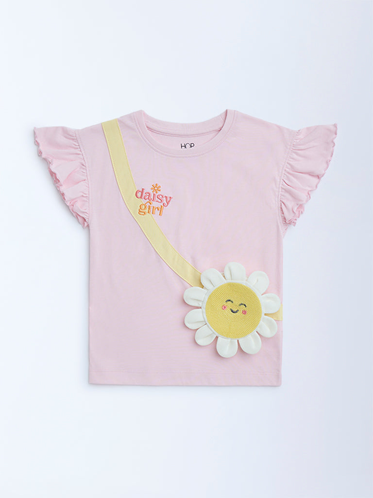 Buy HOP Kids Pink Floral Design Cotton Top from Westside