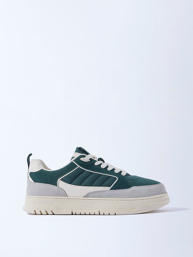 SOLEPLAY Teal Lace-Up Onyx Leather Sneakers