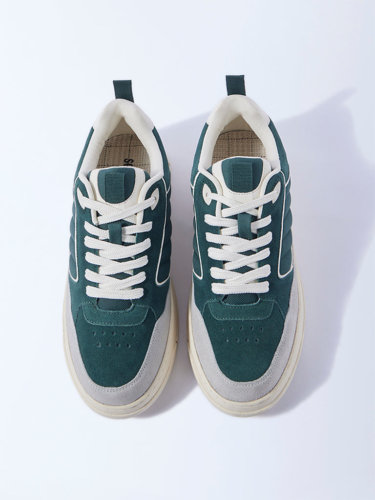 SOLEPLAY Teal Lace-Up Onyx Leather Sneakers