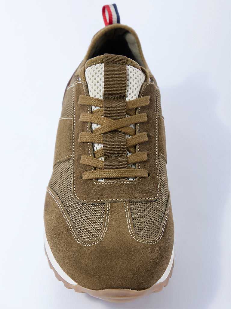 SOLEPLAY Olive Knit-Textured Sneakers