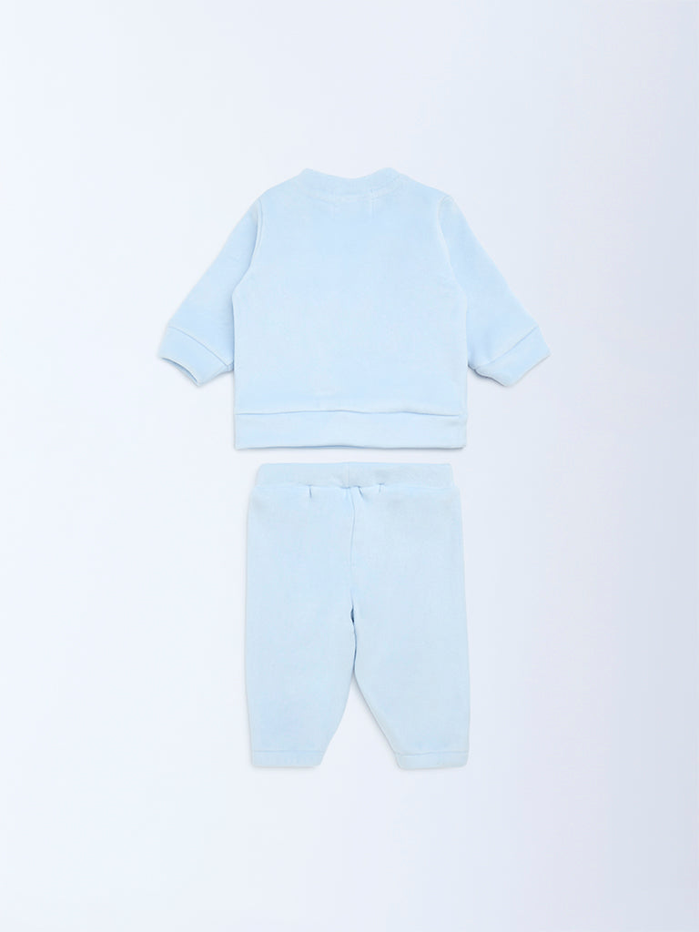 HOP Baby Blue Christmas-Themed Sweatshirt and Pants Set