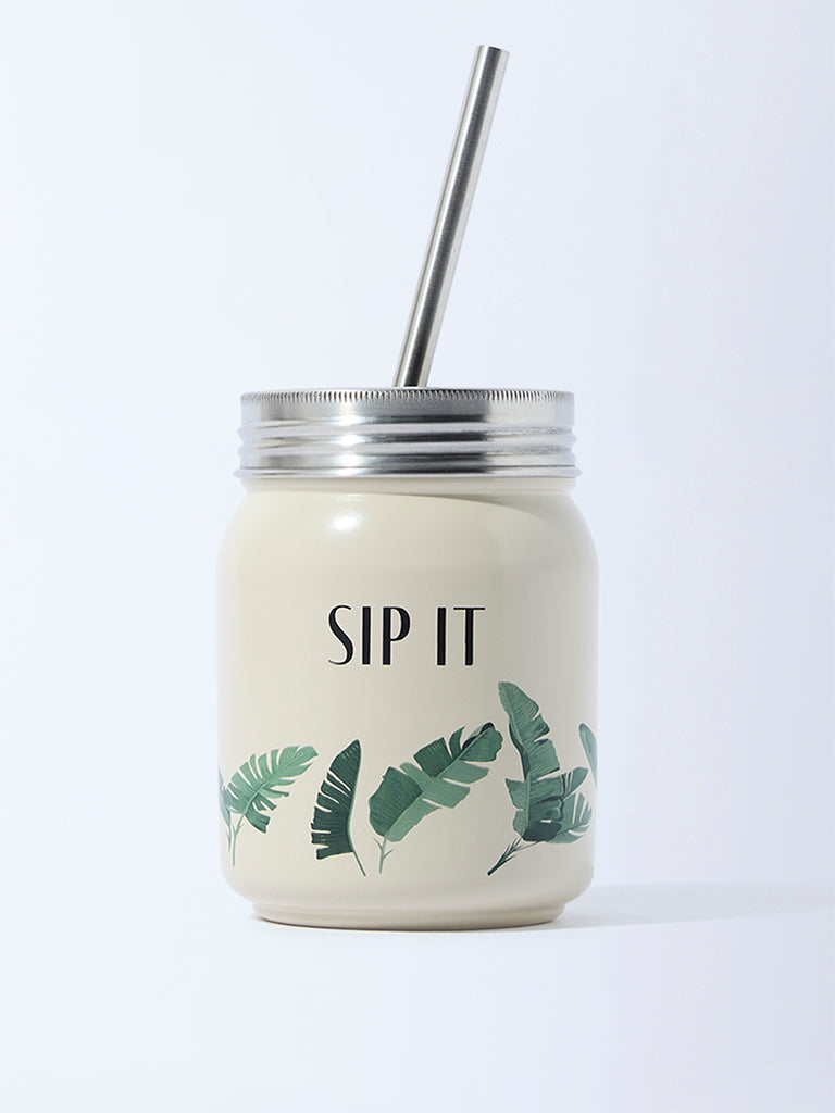 Buy Westside Home Ivory Leaf Pattern Sipper from Westside