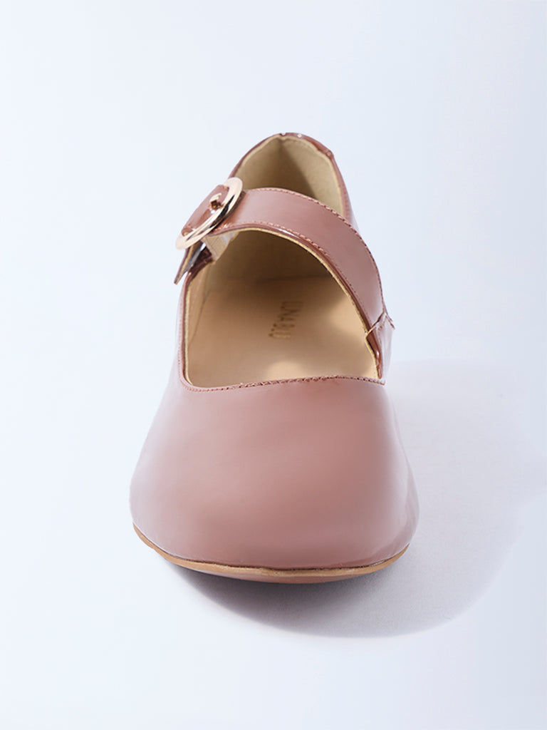 LUNA BLU Brown Block-Heel Mary Jane Shoes