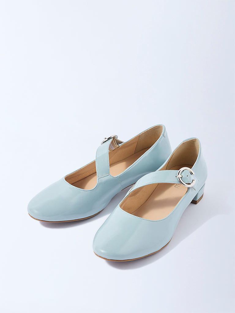 Buy LUNA BLU Light Blue Block-Heel Mary Jane Shoes from Westside