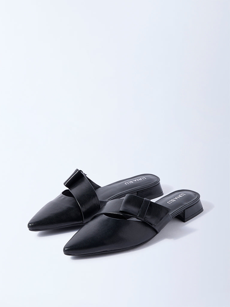 Buy LUNA BLU Black Pointed-Toe Mules from Westside