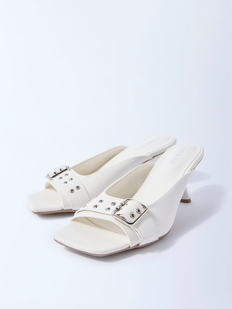 LUNA BLU White Kitten Sandals